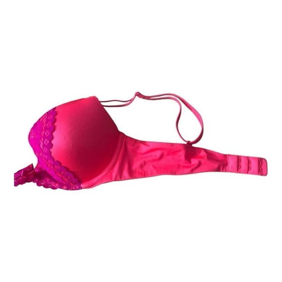 Victoria's Secret Convertible Size 34B Very Sexy Push-Up Bra Pink Fuchsia Lace - Picture 9 of 12